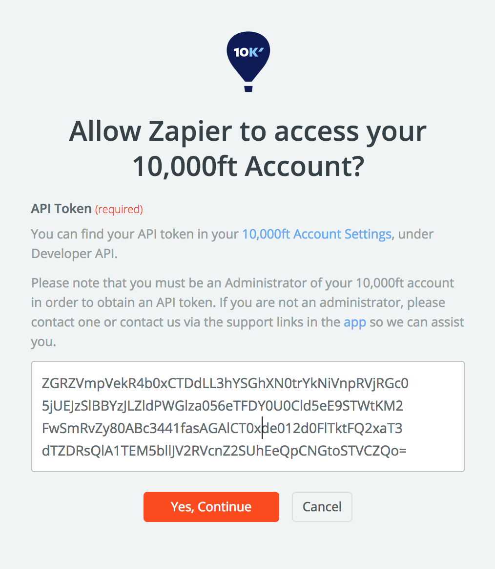 add API token