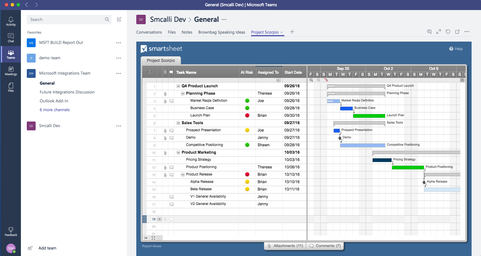 microsoft teams app for project management